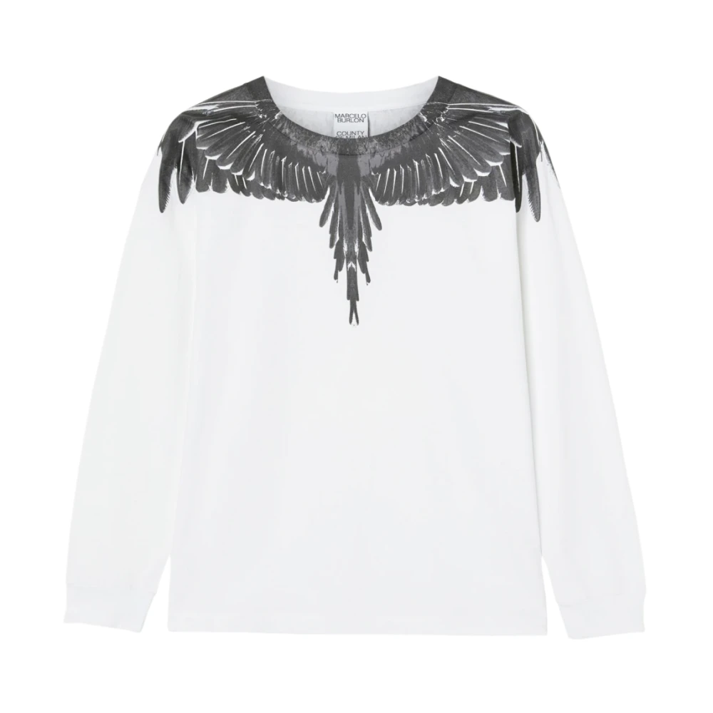 Marcelo Burlon Ghost Wings Longsleeve T-Shirt White Heren