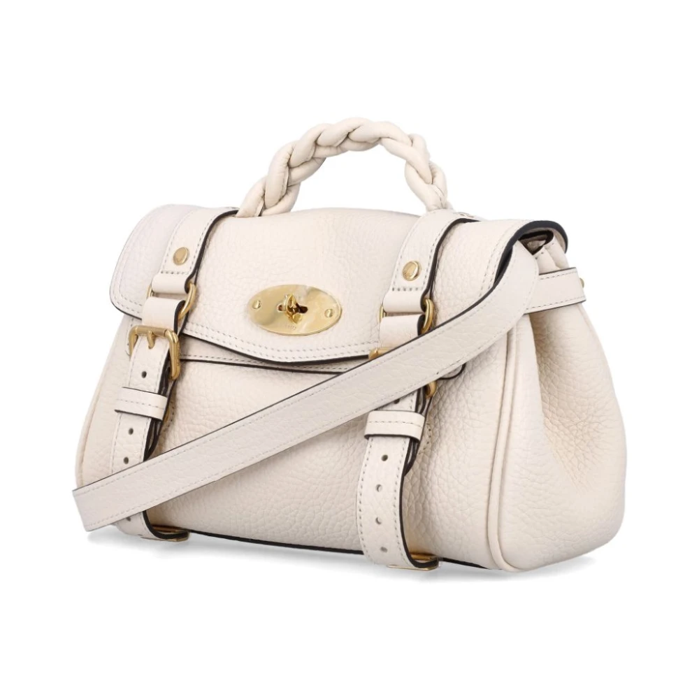 Mulberry Witte Leren Twist-Lock Schoudertas White Dames