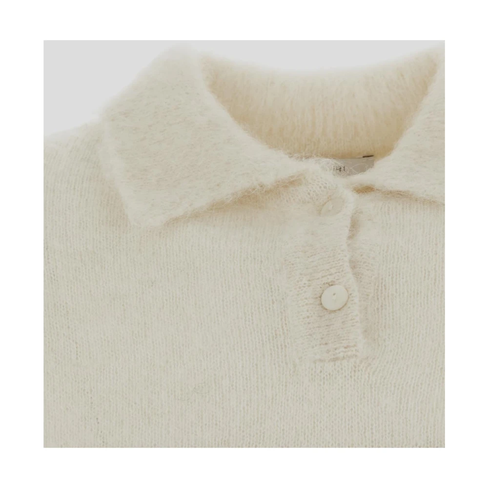 Lardini Alpaca Gebreide Polo Beige Dames