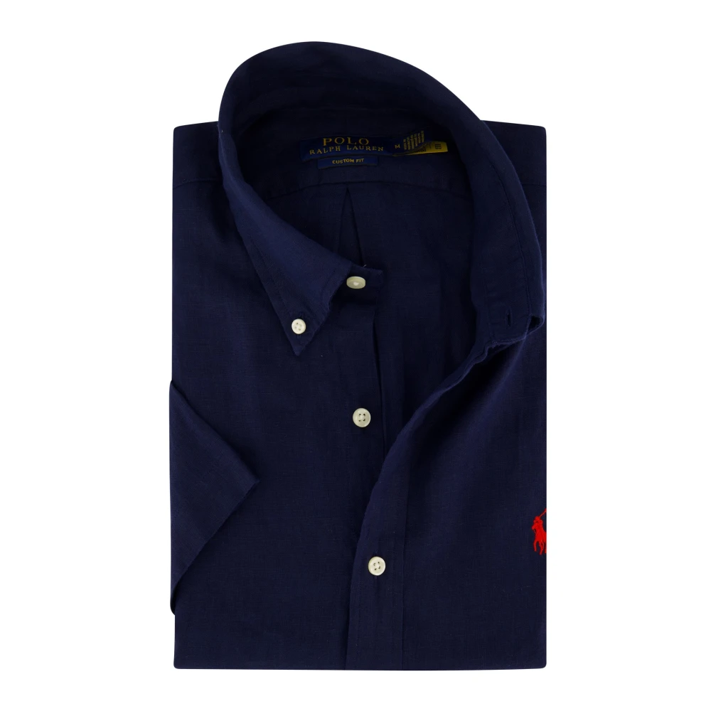 Polo Ralph Lauren Casual korte mouw donkerblauw overhemd Blue Heren
