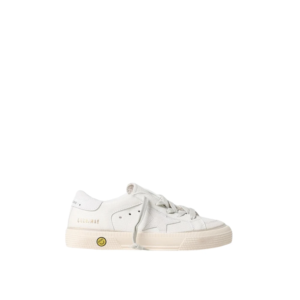 Golden Goose Unisex White/Golden Distressed Leather Sneakers