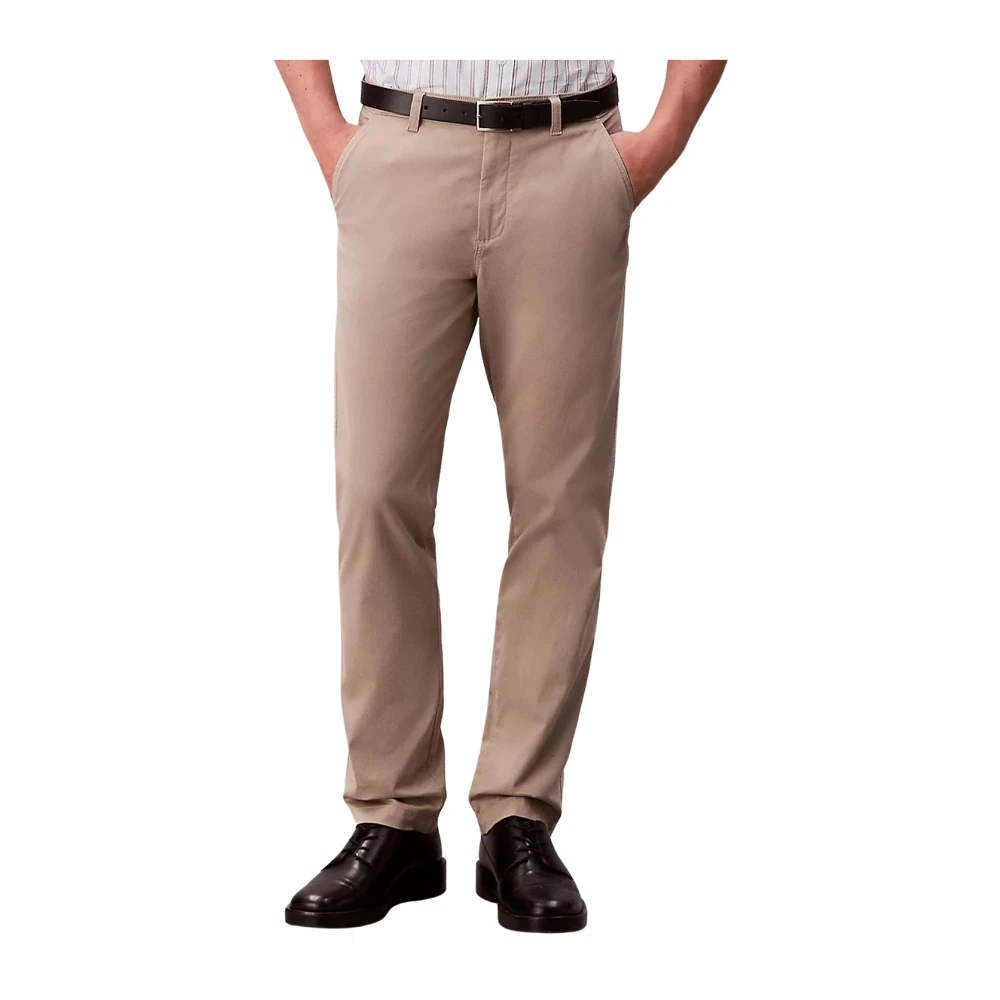 Calvin Klein Hombre Beige - Chino De Sarga Ajustado - Trousers - W31