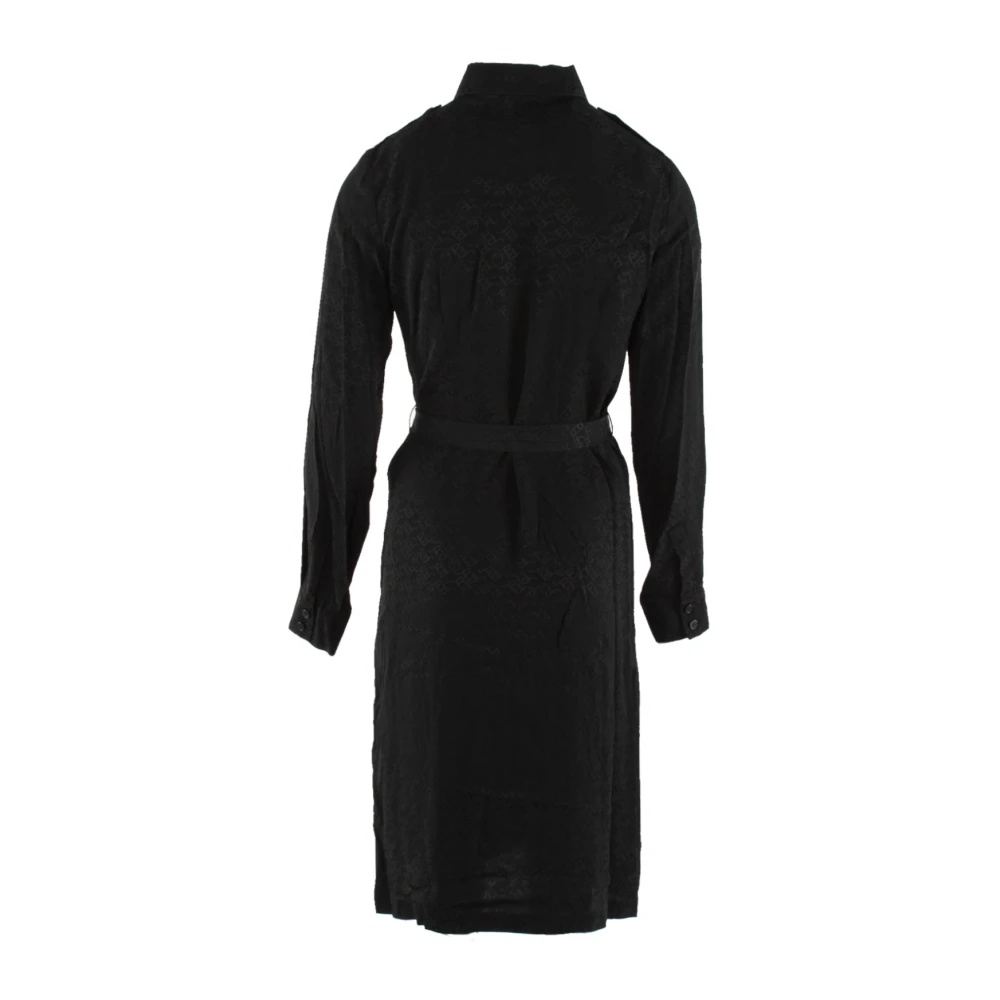 pinko Zwarte Zijden Jurk Black Dames