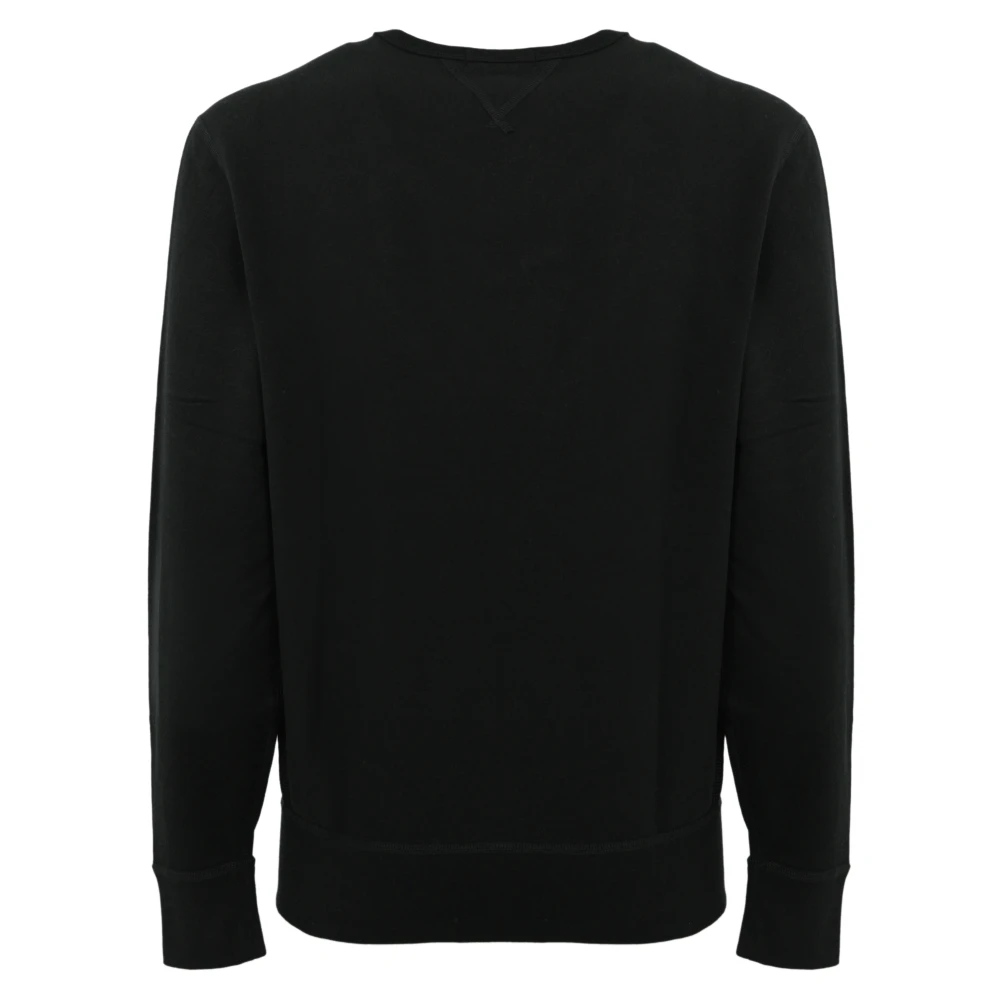 Polo Ralph Lauren Zwarte Katoenen Trui Lange Mouw Geborduurd Logo Black Heren