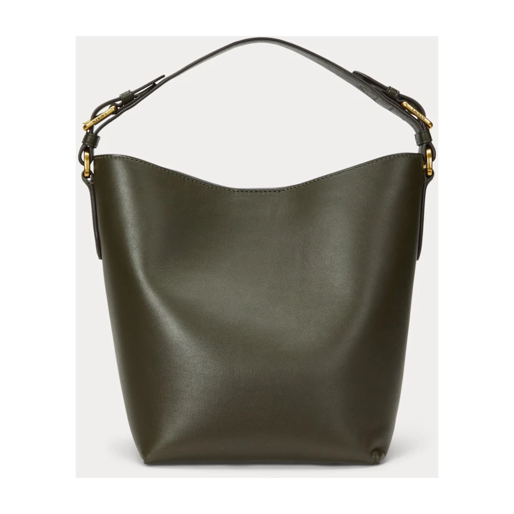 Ralph Lauren Middelgrote Witley leren bucket tas Green Dames