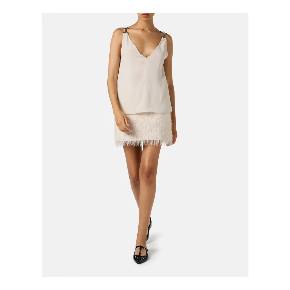Iceberg Stoffige gekleurde crêpe de chine top met kenmerkende details Beige Dames