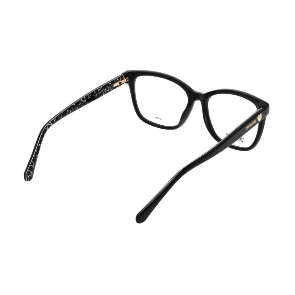 Love Moschino Zwarte Butterfly Optische Frames met Merkhoes Black Dames