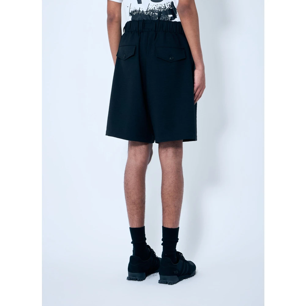 Y-3 Shorts met afneembare riem en zijstrepen Black Heren