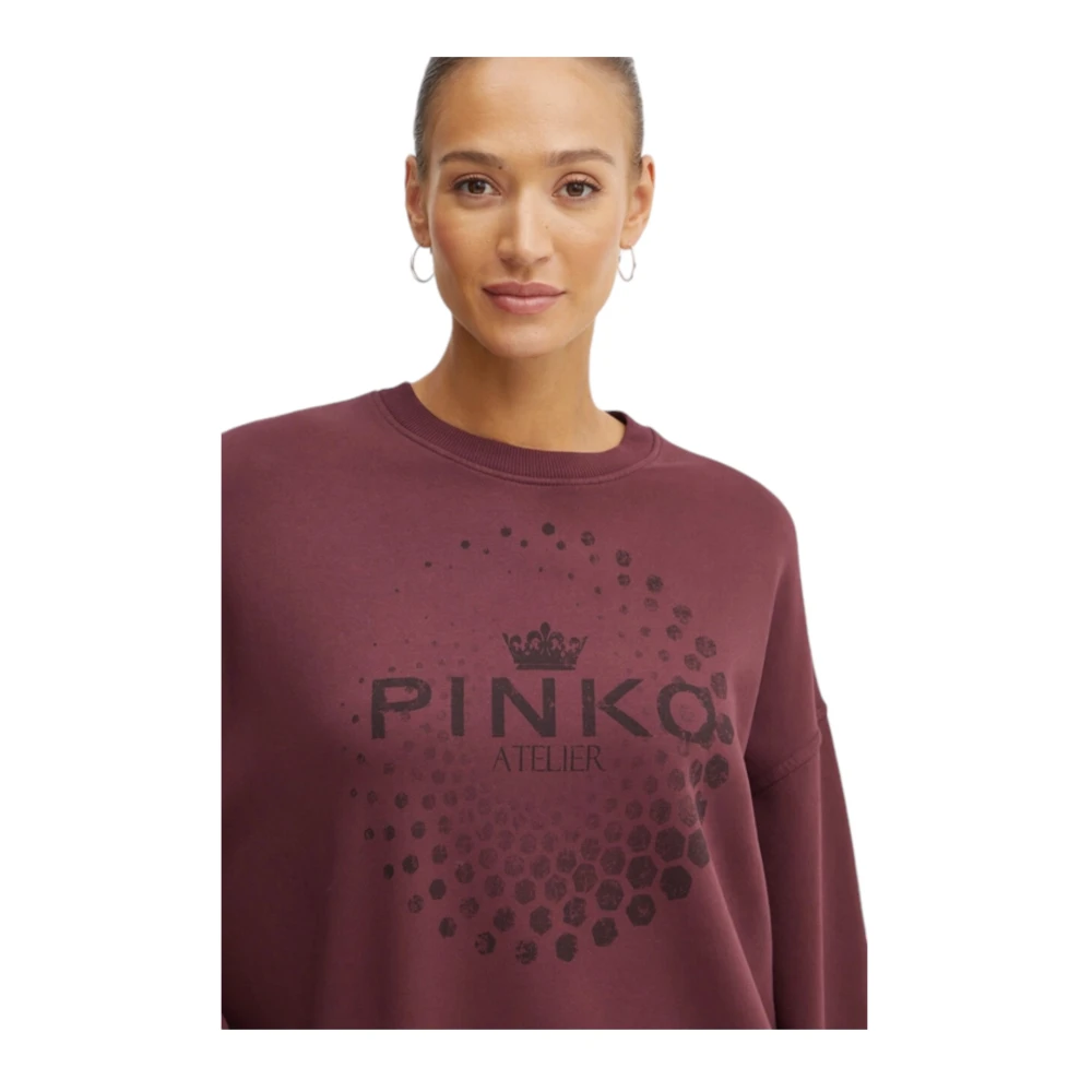 pinko Crew Neck Sweatshirt Red Dames