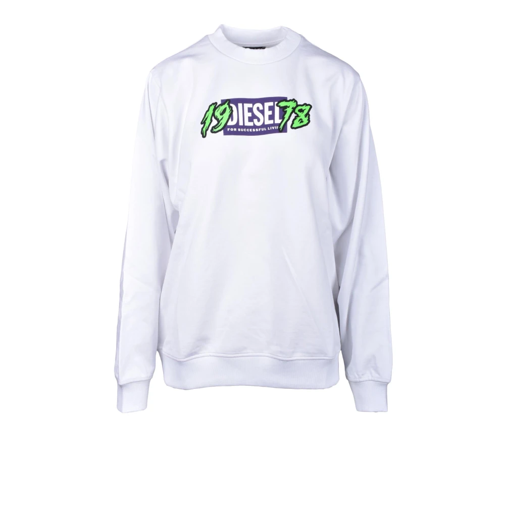 Diesel Katoenmix Stijlvolle Trui White Dames