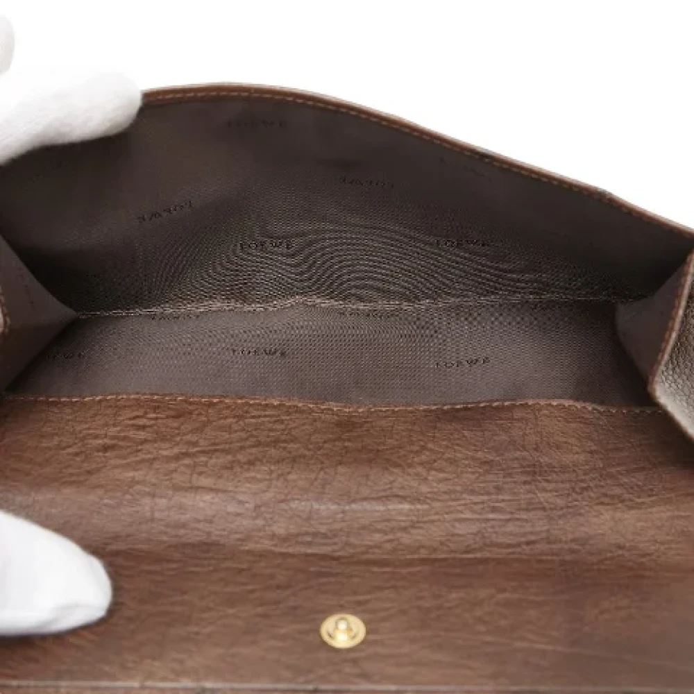 Loewe Pre-owned Leather wallets Brown Dames