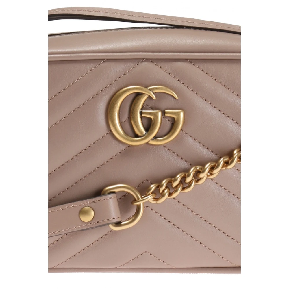 Gucci GG Marmont Matelassé Mini Shoulder Tas Beige Dames