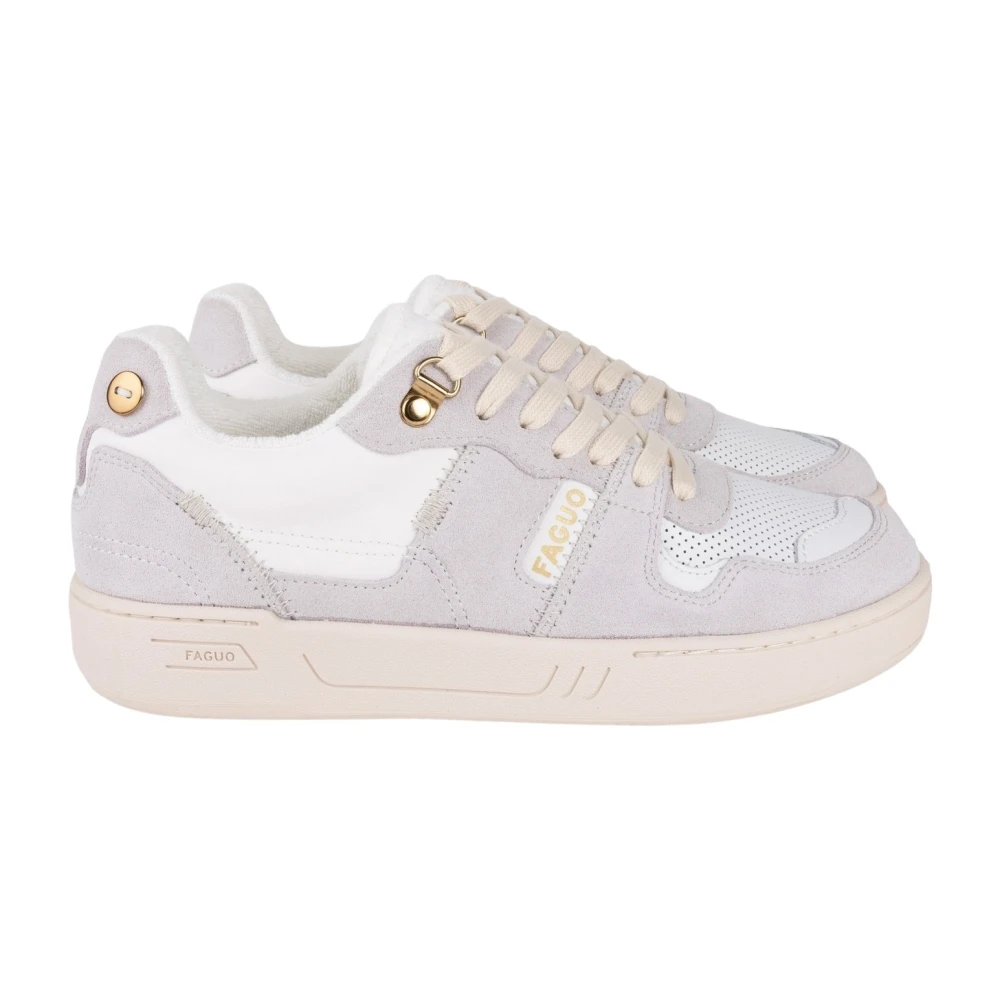 Faguo Suède Leren Sneakers voor Vrouwen White Dames