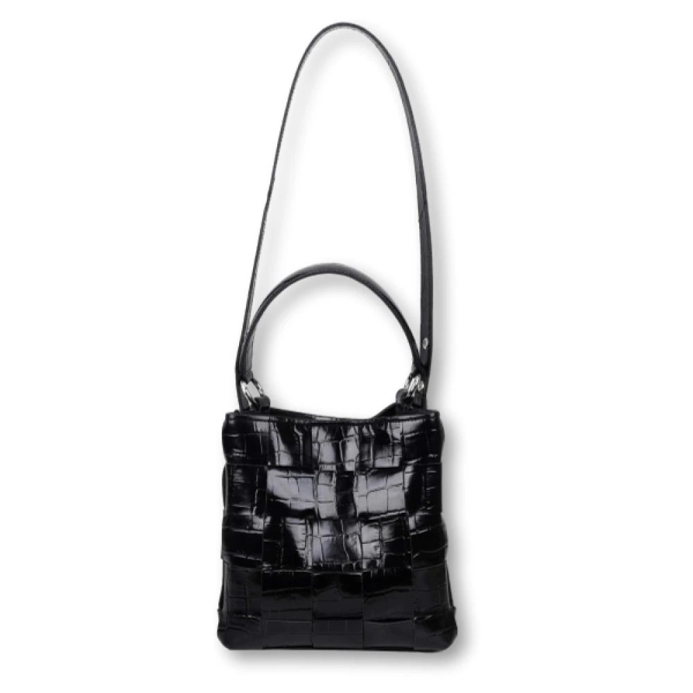 Núnoo Gevlochten Zwarte Crossbody Tas Black Dames