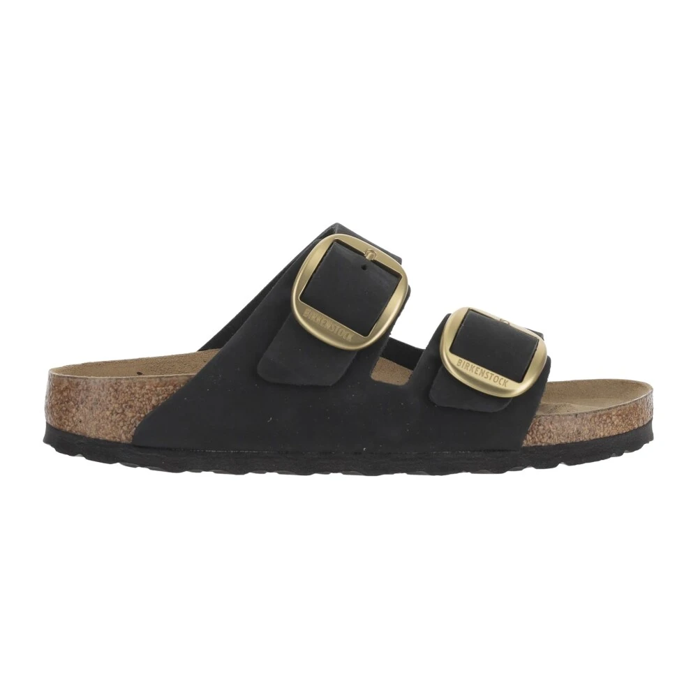 Birkenstock Women's Black Sliders, 6 Uk, Arizona Big Buckle Narrow Fit