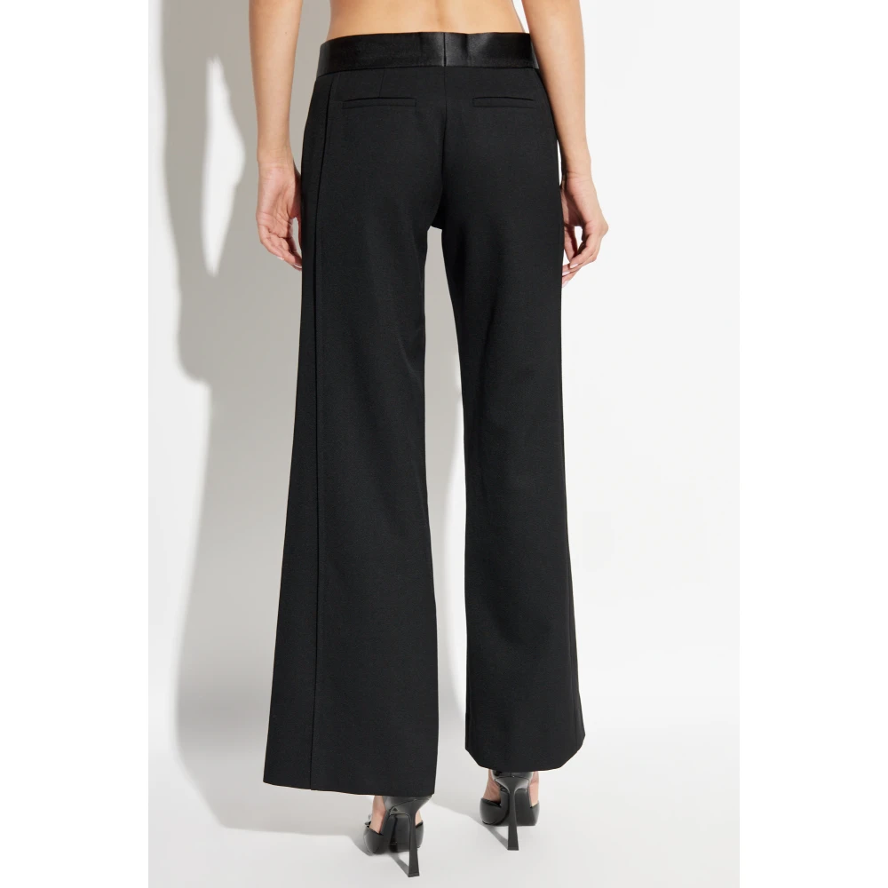 Victoria Beckham Broek met satijnen tailleband Black Dames