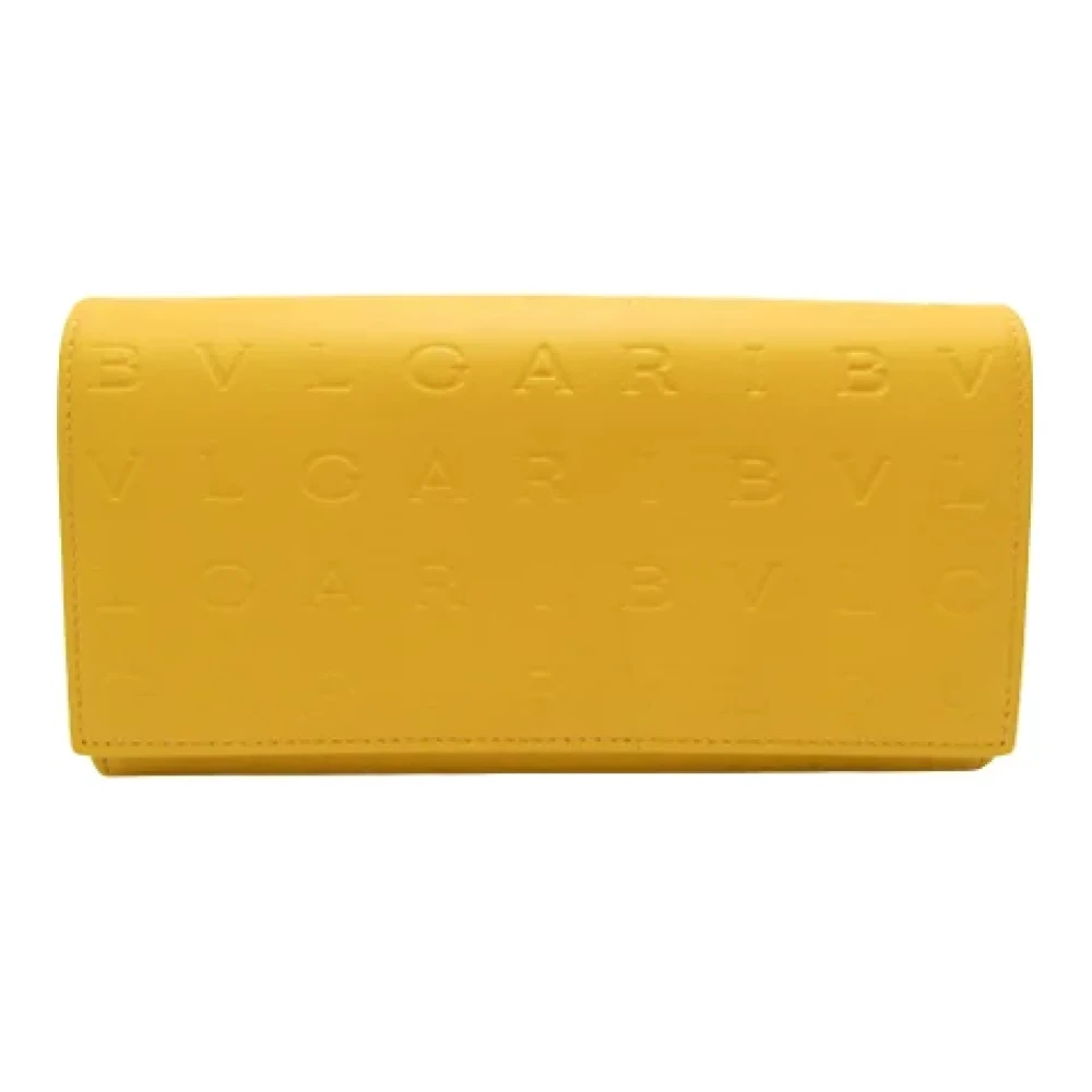 Bvlgari Vintage Pre-owned Leather wallets Yellow Dames