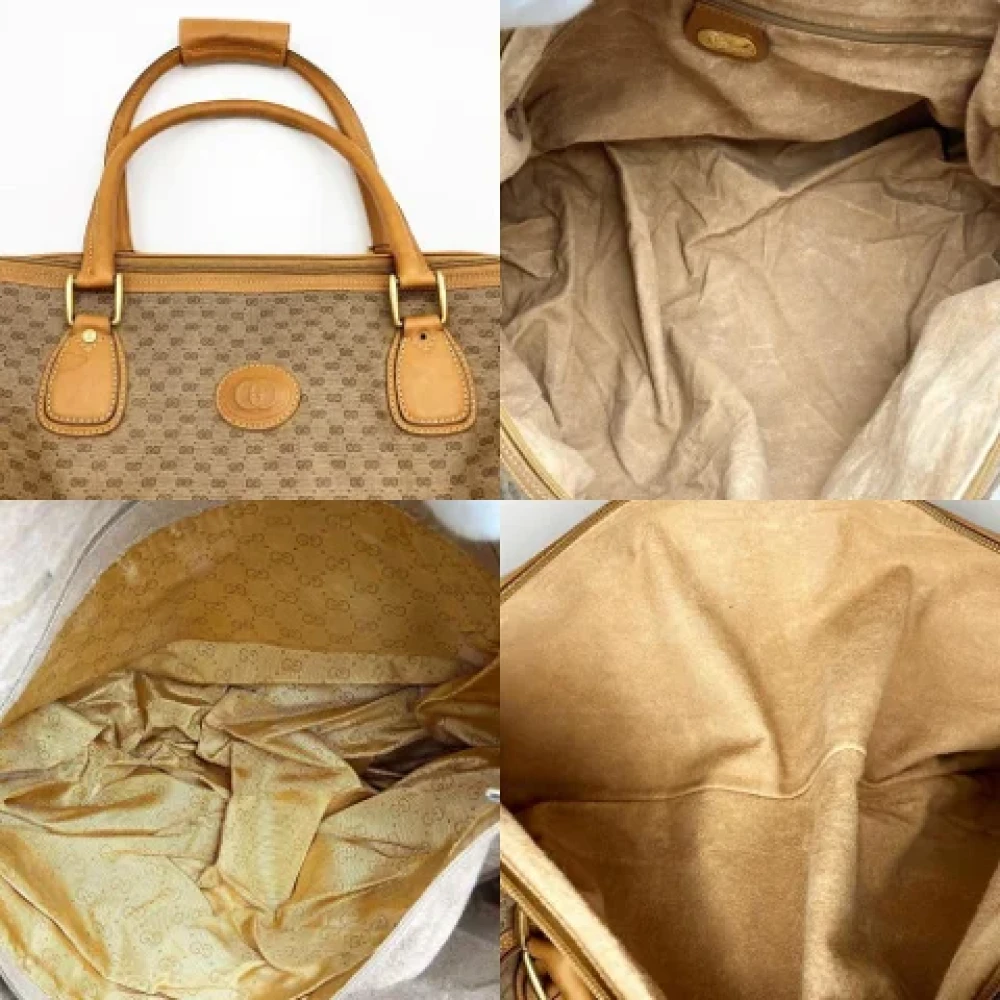 Gucci Vintage Pre-owned Canvas travel-bags Beige Dames