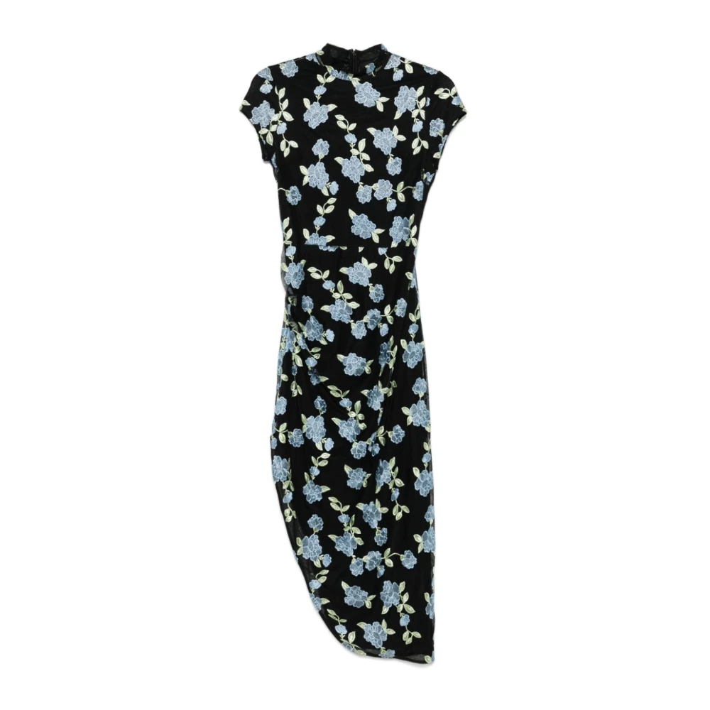 Rotate Birger Christensen Asymmetrische Mesh Jurk Multicolor Dames