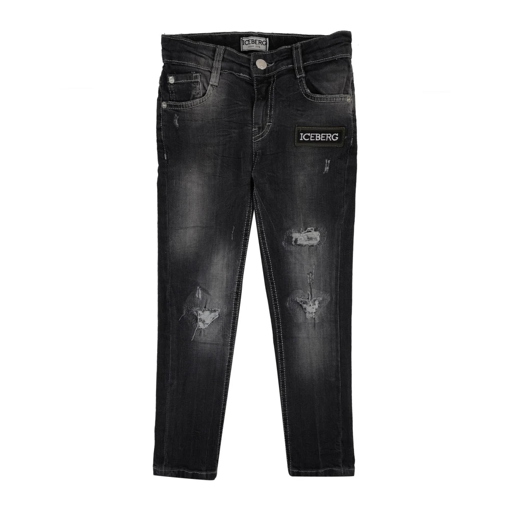 Iceberg Boys Black Regular Fit 5-Pocket Jeans - Jeans - 9 Y - Kids
