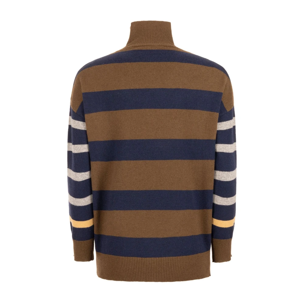 Kangra Gestreepte wol en kasjmier trui Blue Dames