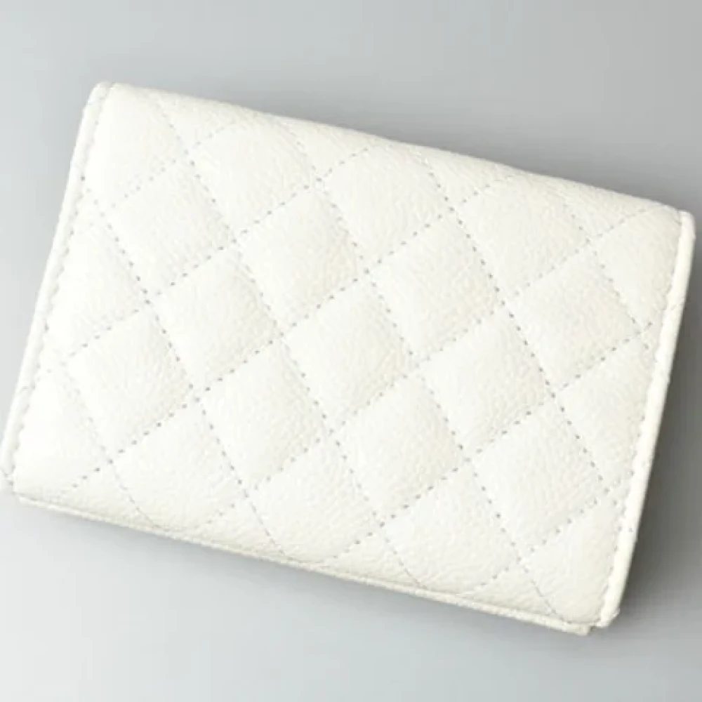 Chanel Vintage Pre-owned Leather wallets White Dames