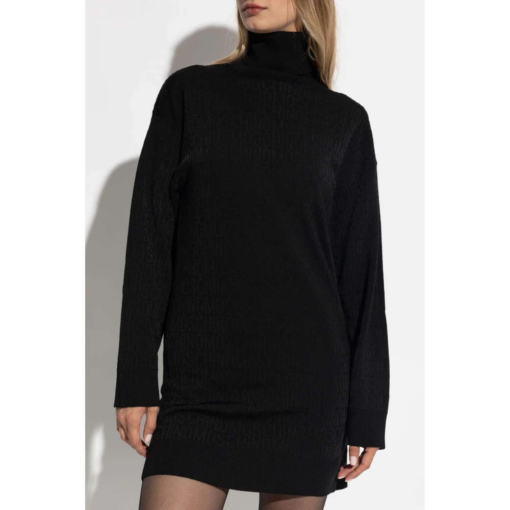 Moschino Jurk met logo Black Dames
