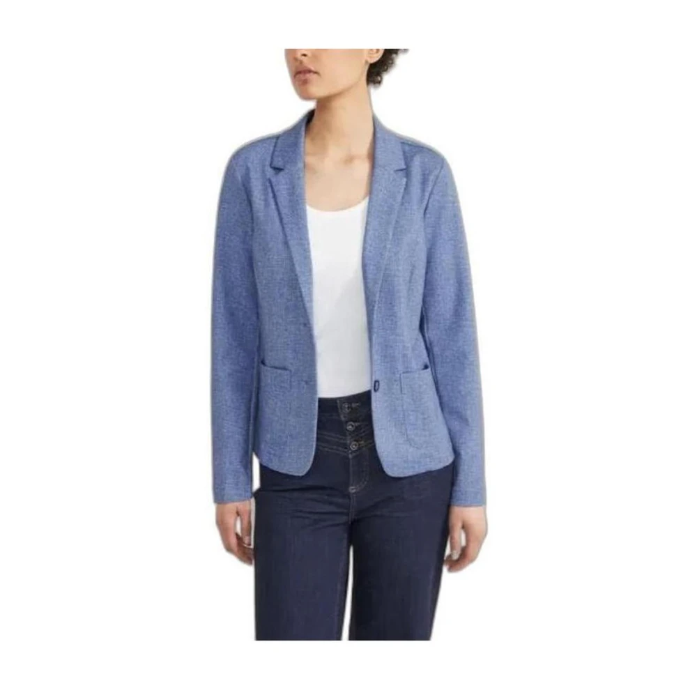 Street One Blauwe Polyester Blend Blazer Jas Blue Dames