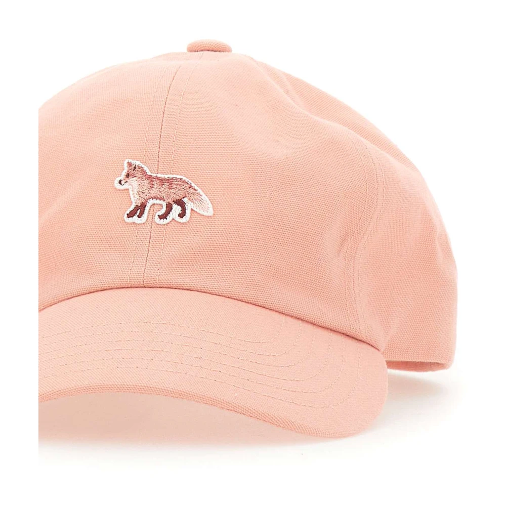 Maison Kitsuné Geborduurd Fox-logo baseballpet Pink Heren