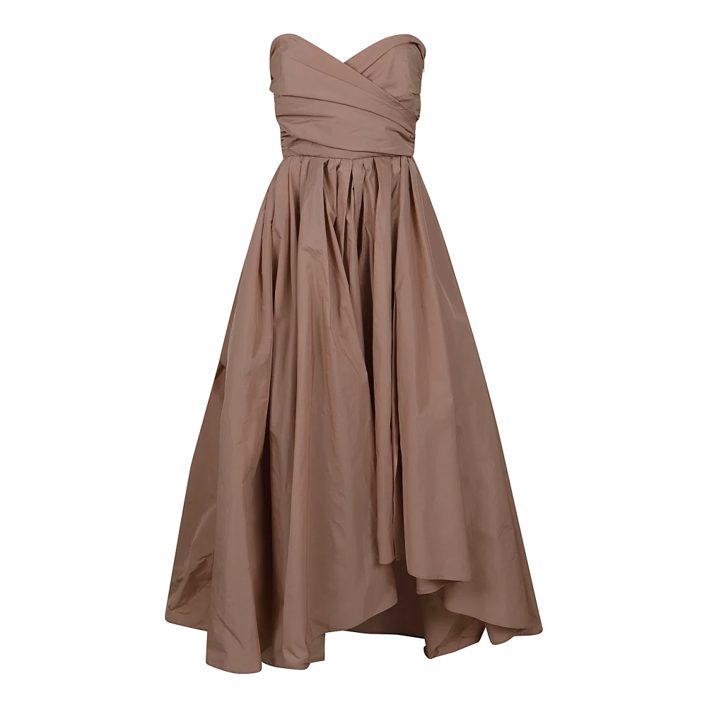 pinko Geometrische Volumes Taffeta Jurk Brown Dames