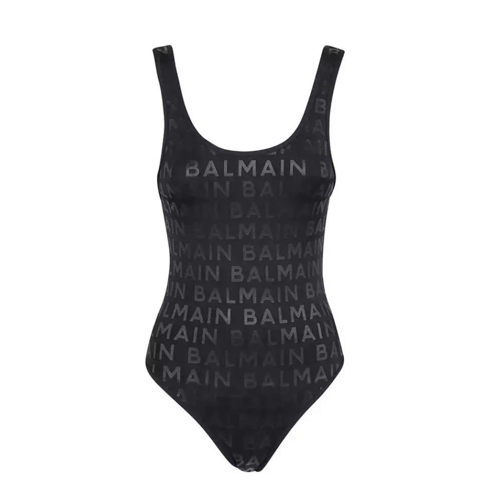 Balmain Dames Eendelig Badpak met Diepe Ruguitsnijding Black Dames