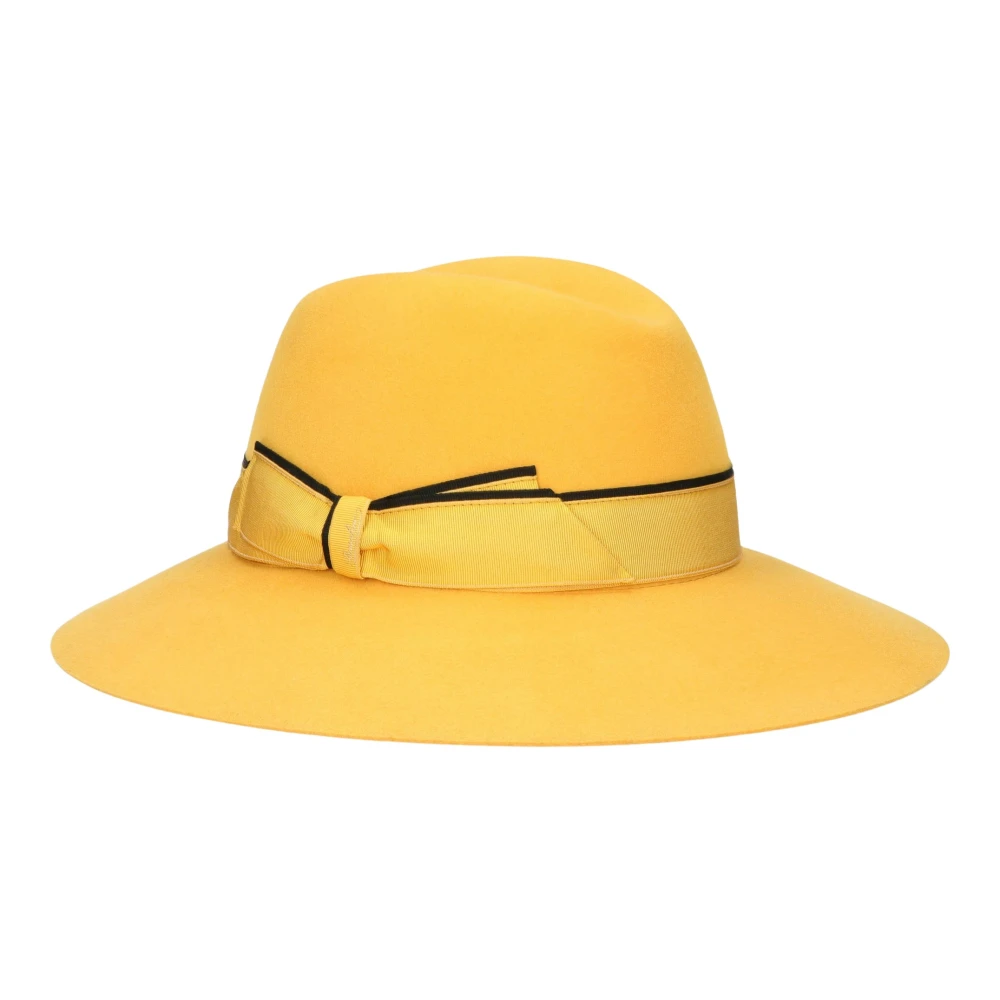 Borsalino Fijne wollen vilthoed met contrasterend lint Yellow Dames