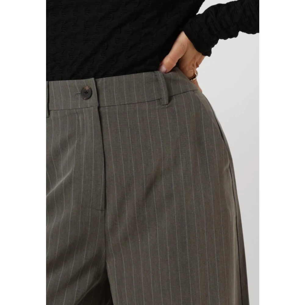 Modström Gestreepte Stijlvolle Broek Gray Dames