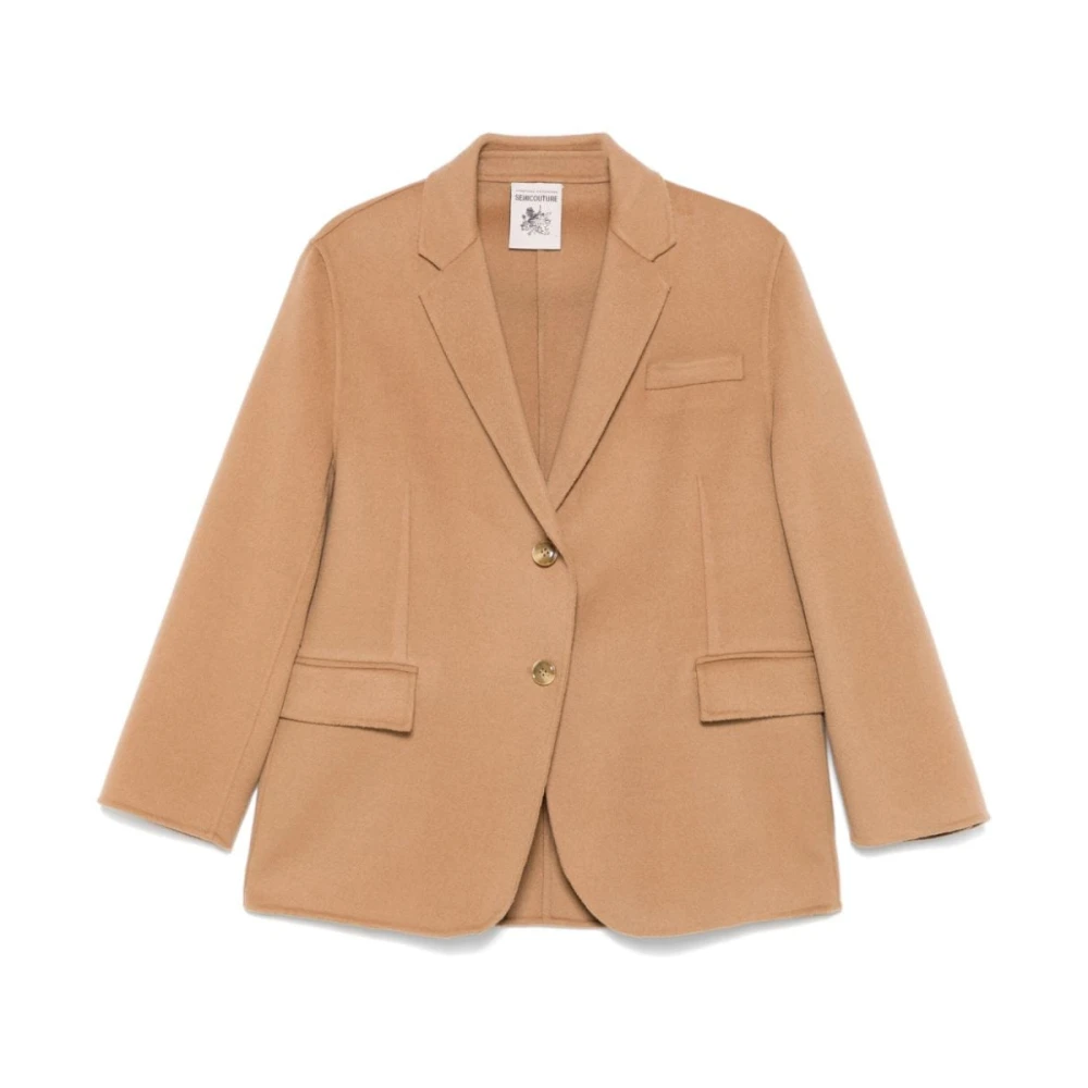 Semicouture Kameelbruine wollen blazer Beige Dames