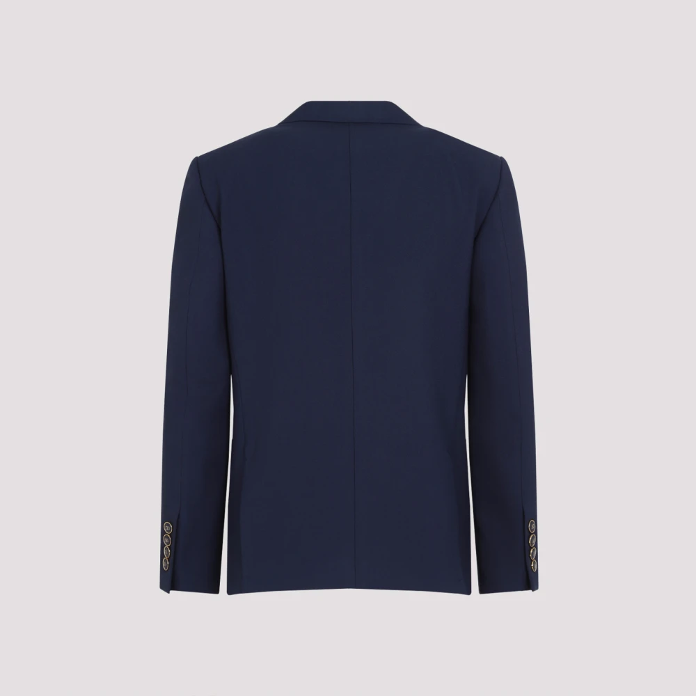 Valentino Blauwe Wollen Jas Herenmode Blue Heren