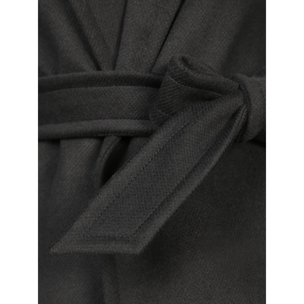 Blanca Vita Zwarte Wollen Jas Elegante Stijl Black Dames