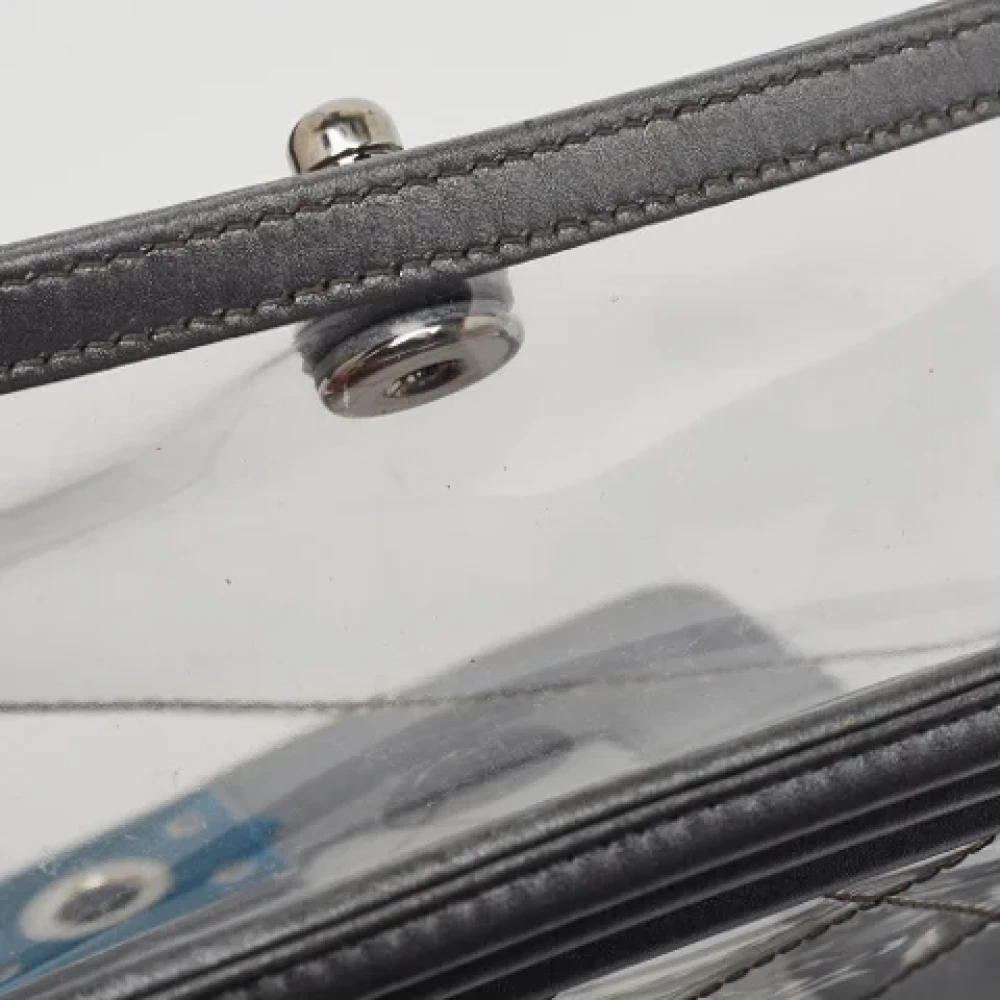 Chanel Vintage Pre-owned Leather shoulder-bags Gray Dames