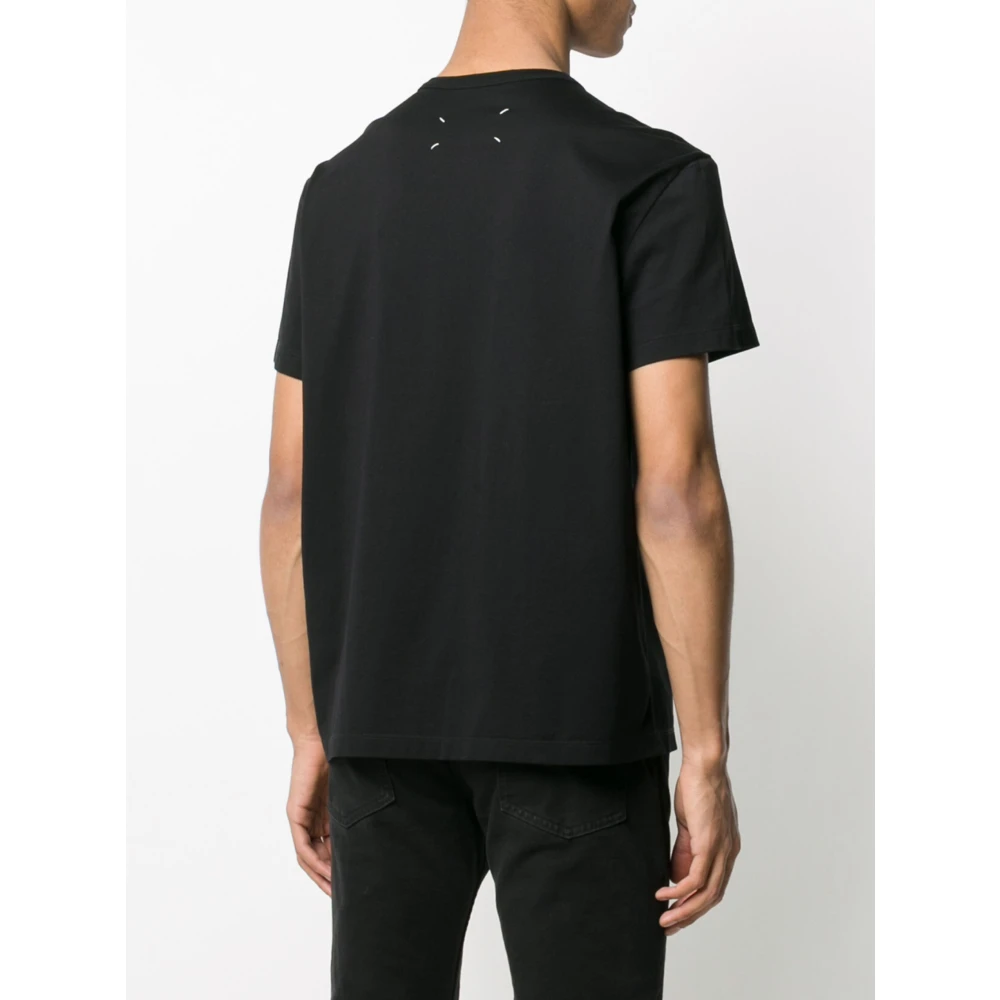 Maison Margiela Verwrongen Logo Katoenen T-shirt Black Heren