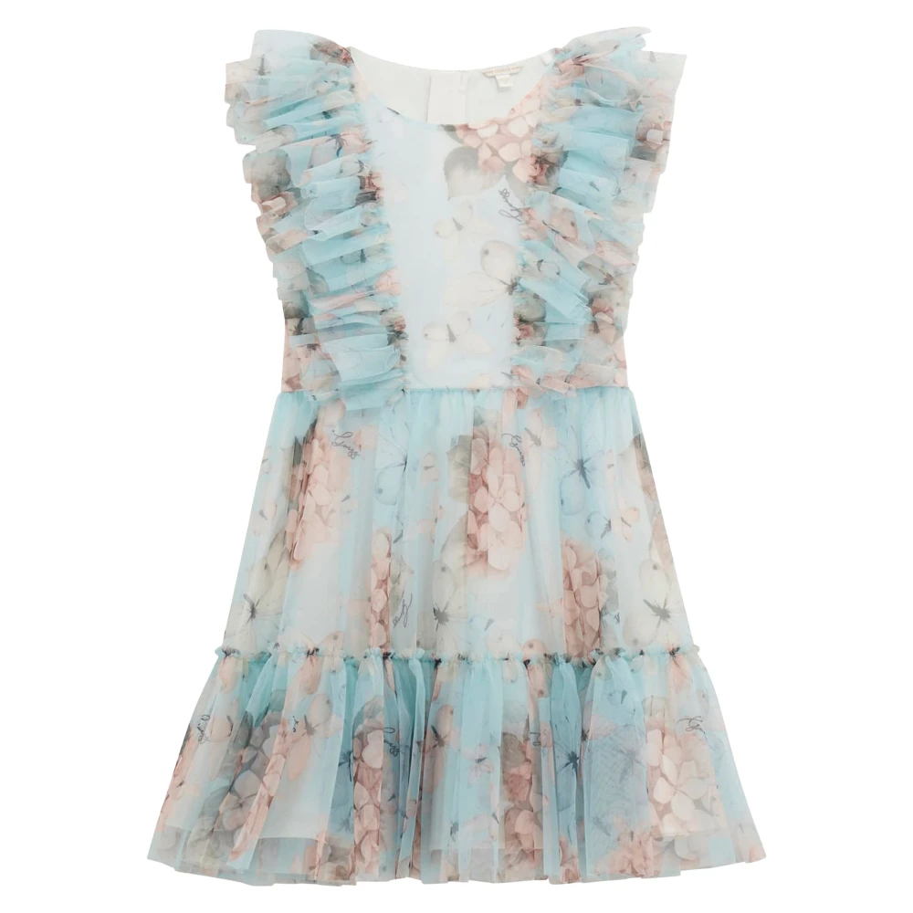 Guess Girls Blue Dresses, 8 Y, Butterfly Tulle Dress