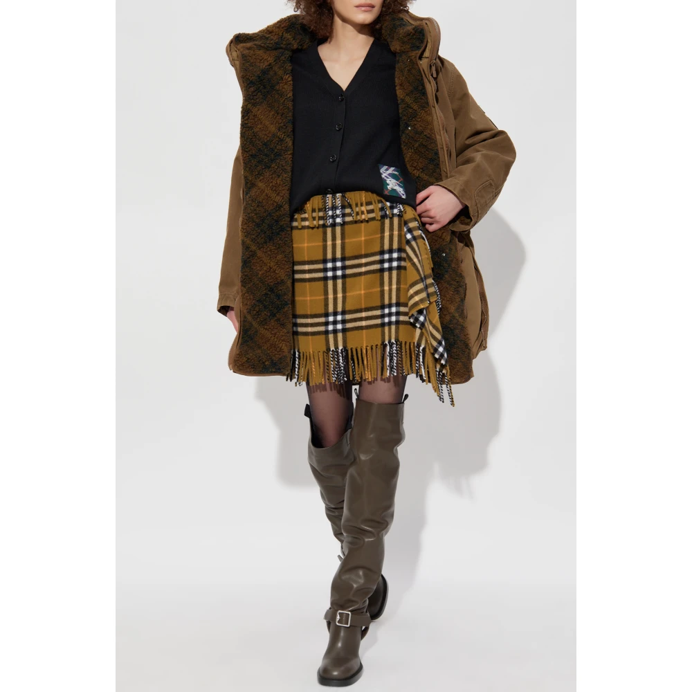 Burberry Wollen vest met logopatch Black Dames