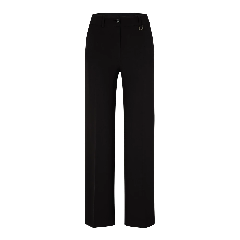 Joop! Zwarte rechte damesbroek met elastische tailleband Black Dames