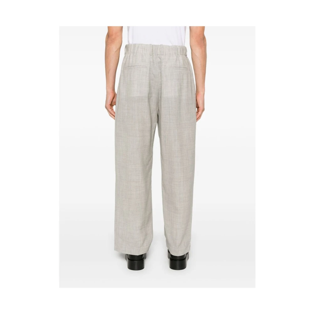 Studio Nicholson Lichtgrijze Elastische Taillebroek Gray Heren