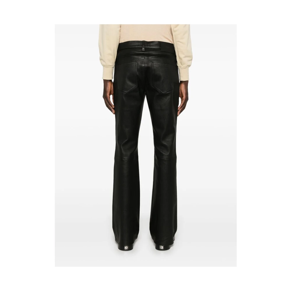 Purple Brand Zwarte lamsskin leren broek klassieke stijl Black Heren