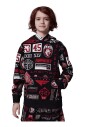sweat-a-capuche-noir-french-terry-imprime
