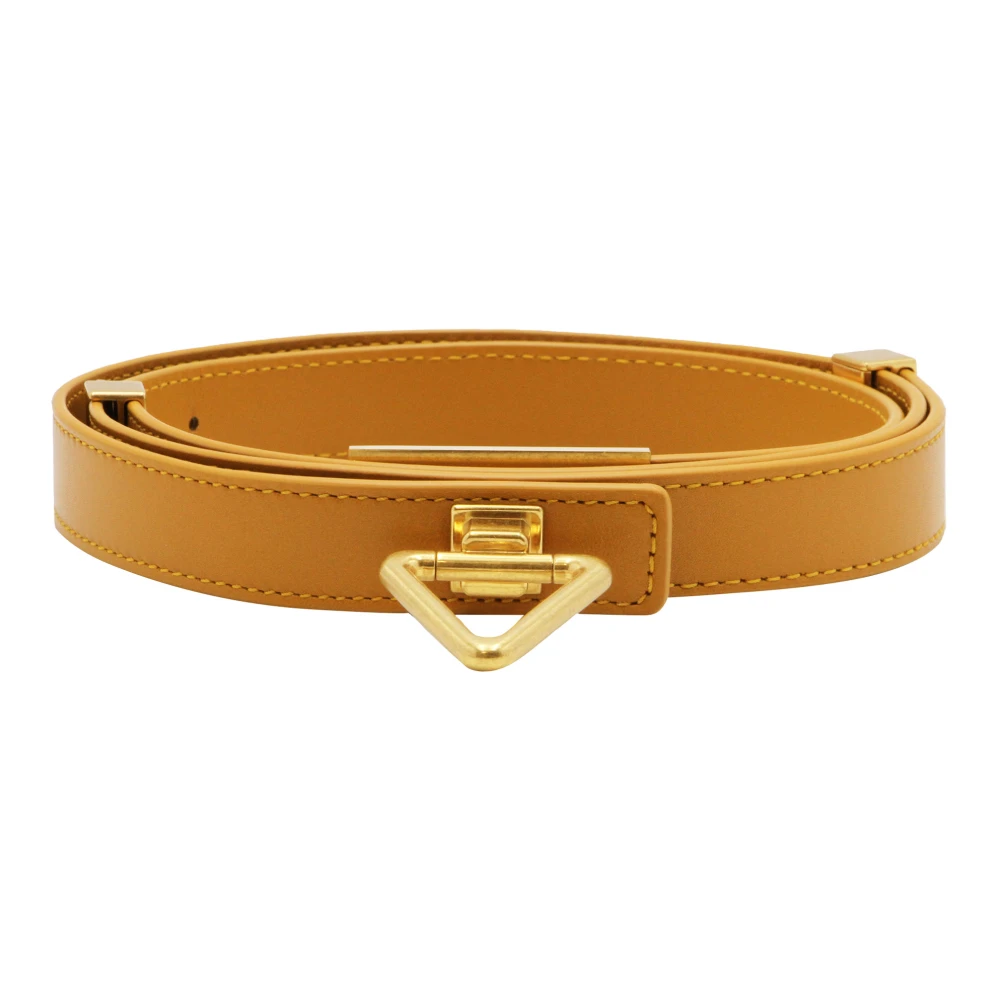 Bottega Veneta Metallic Point Lock Riem Brown Dames