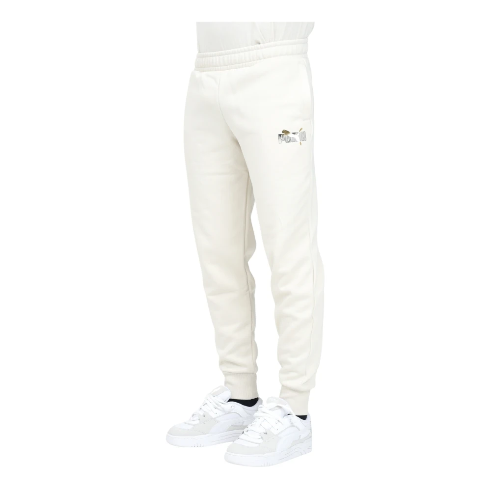 Puma Sportieve Logo Lab Witte Broek White Heren