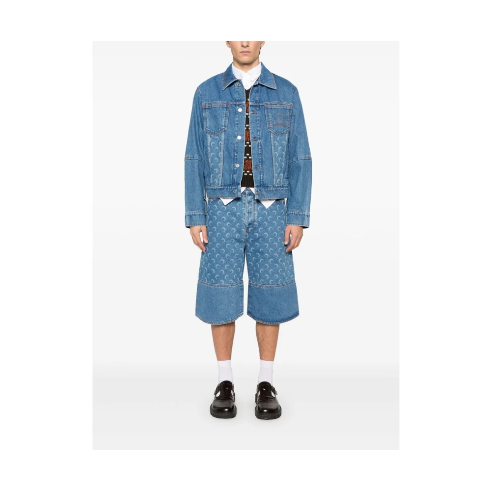 Marine Serre Lichtblauwe Geknoopte Buitenkleding Blue Heren