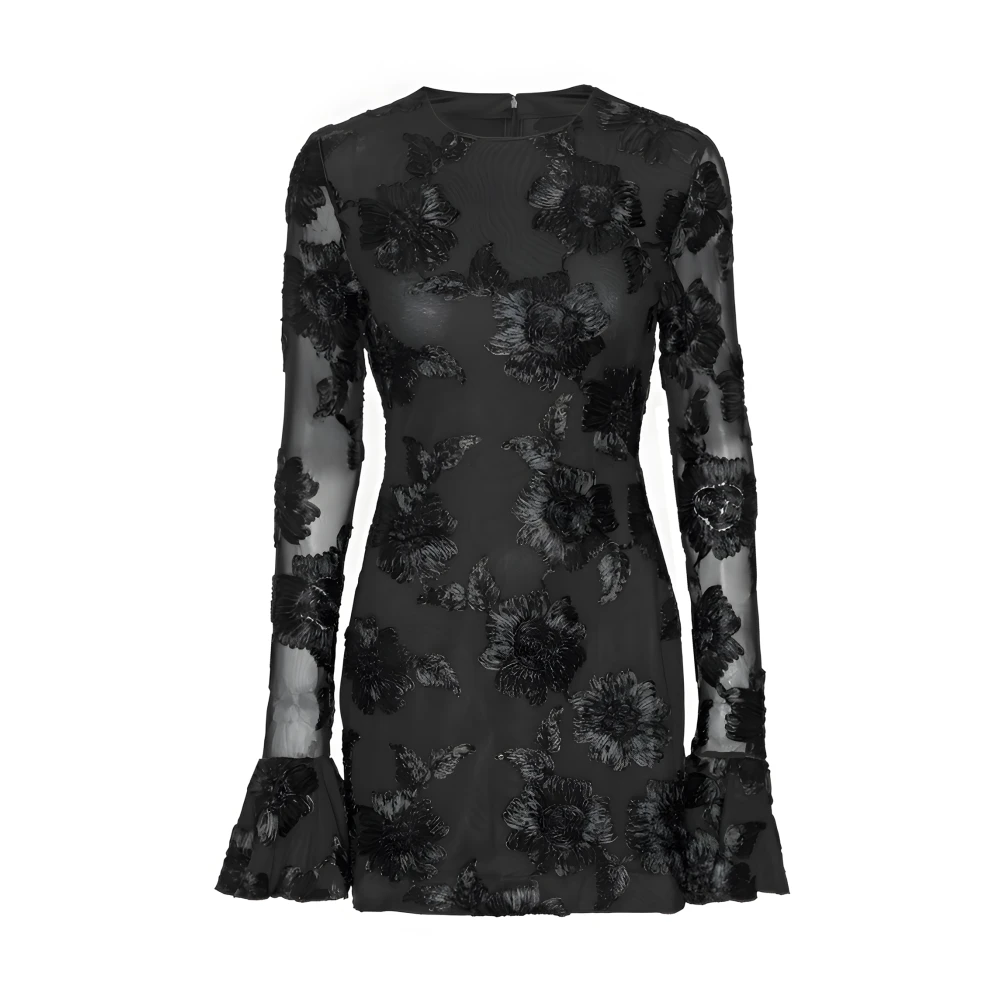 Rotate Birger Christensen Slim Fit Mini Jurk Black Dames