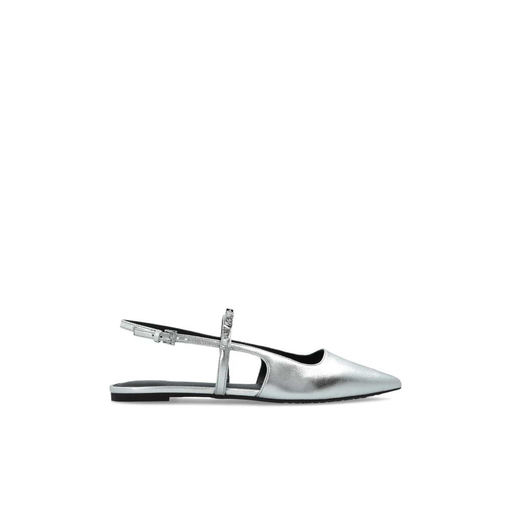 Michael Kors Gray Ballerina Shoes, Female, 4 Uk, Dina Flex Slingback Flat