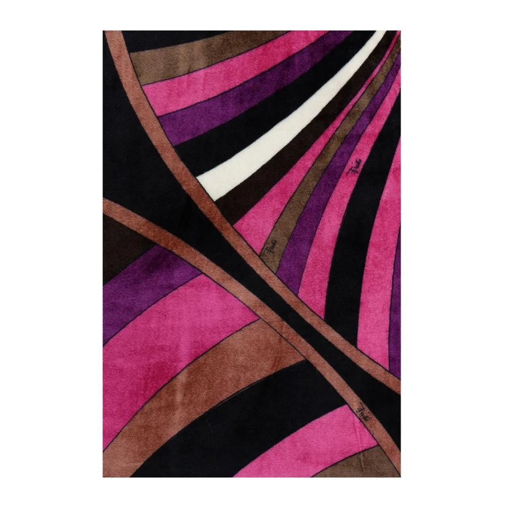 EMILIO PUCCI Fluwelen Mock Neck Midi Jurk met Gedrukt Patroon Multicolor Dames